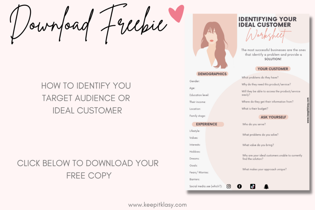 Finding your niche worksheet - free download