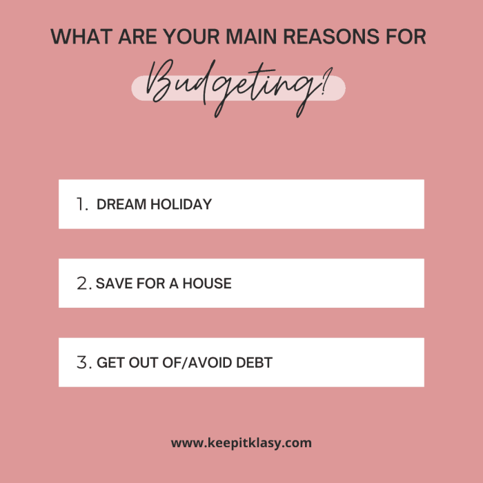 Your Reasons for Budgeting